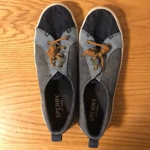 Sperry denim slip ons